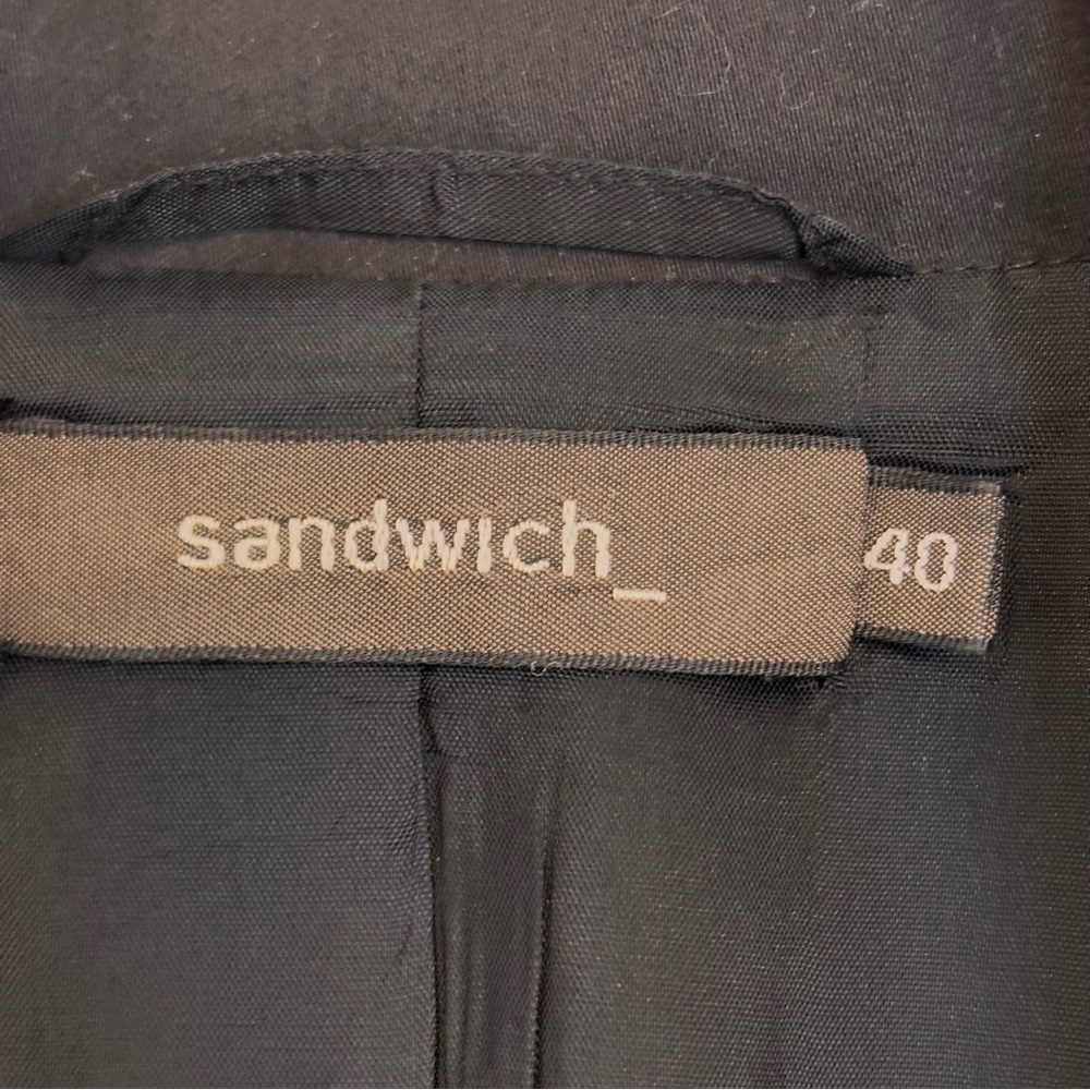 sandwich_  Vintage Cropped Blazer Size 10 Velvet / Silk Ruffle Trim Romantic - Picture 11 of 13